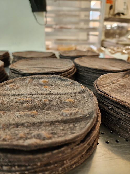 Fresh tortillas being made